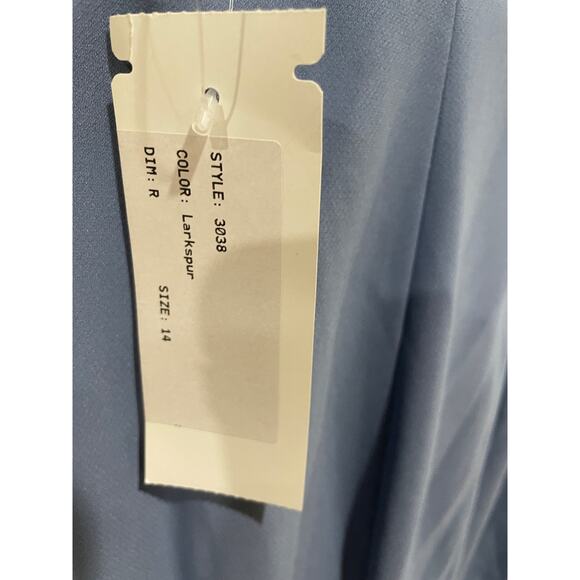 DESSY COLLECTION OFF-THE-SHOULDER NOTCH TRUMPET GOWN WITH FRONT SLIT - Picture 8 of 8